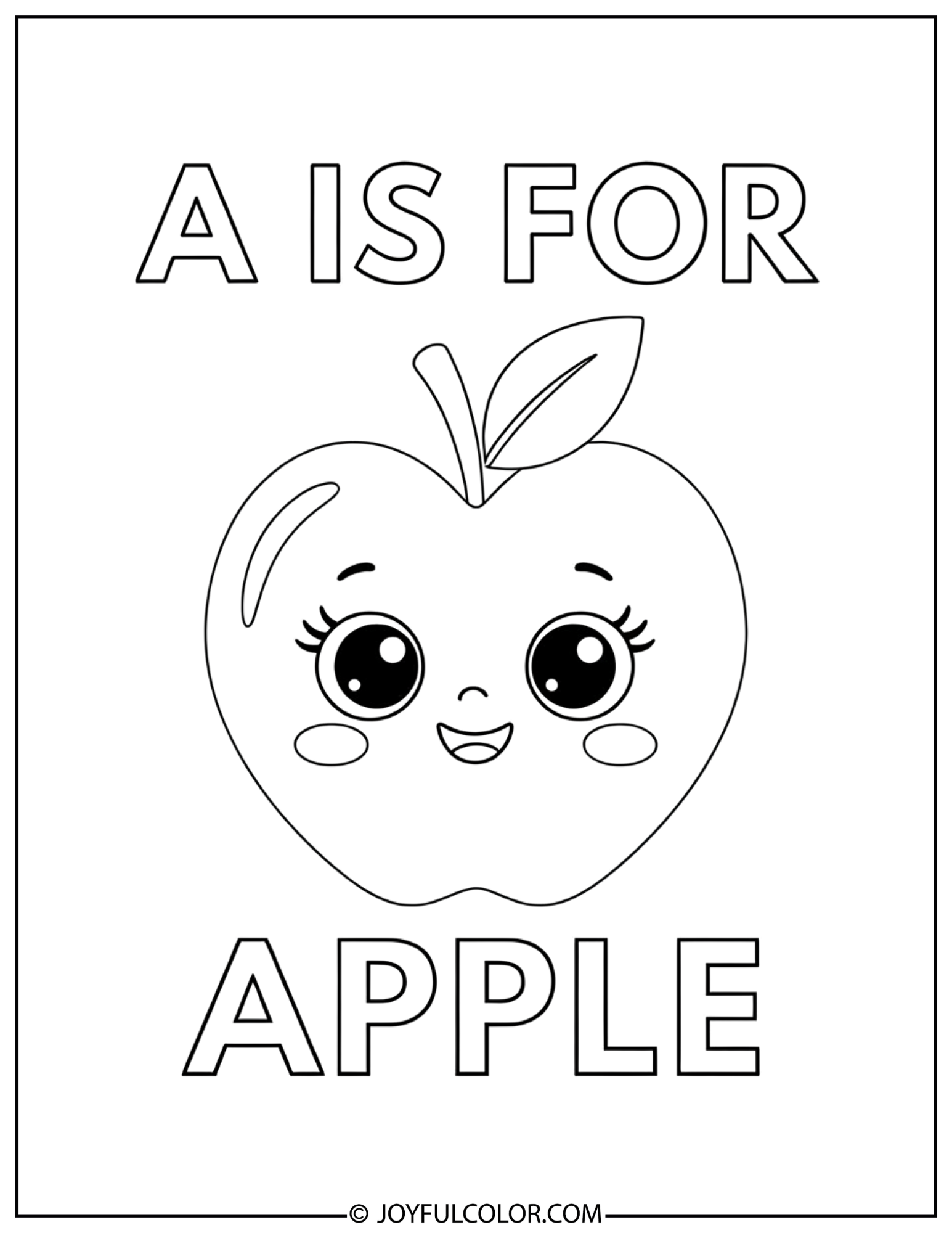 A is for Ant and Apple Coloring Page