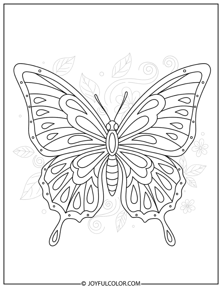 Abstract Butterfly Design Coloring Page
