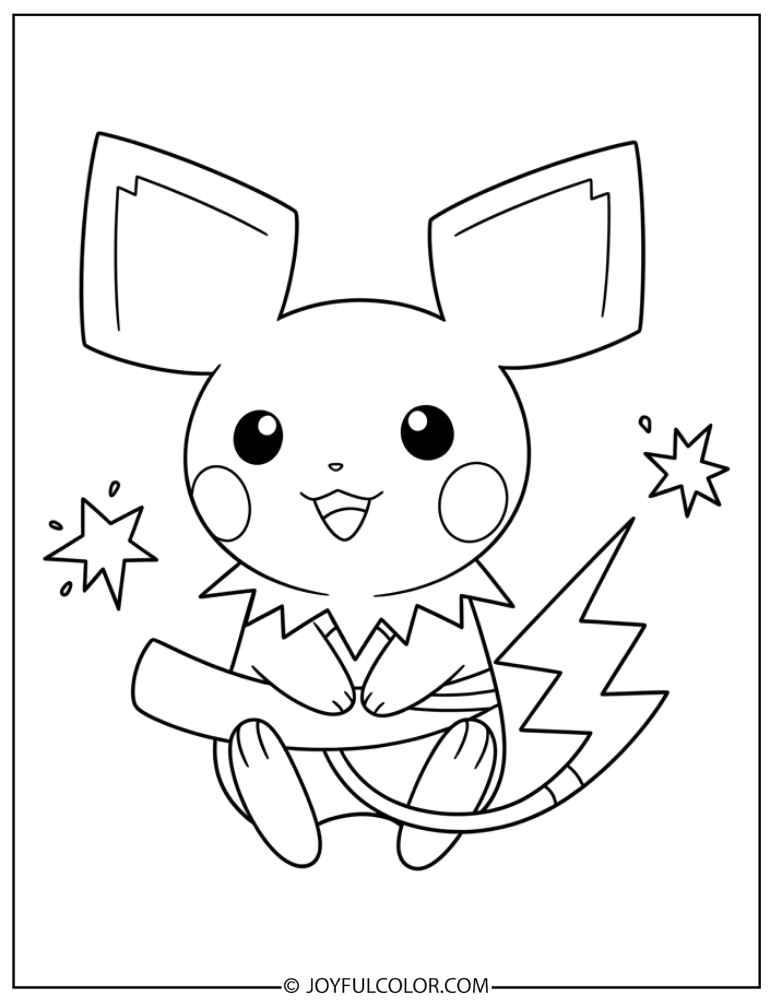 Adorable Pichu Coloring Page