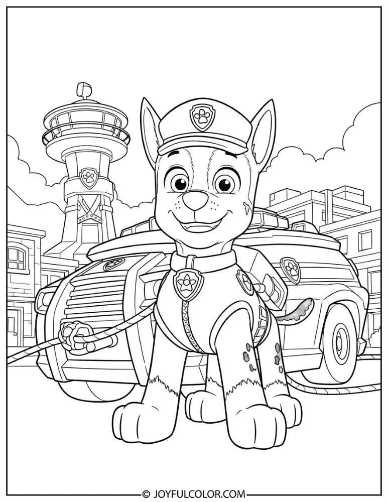 Adventure Bay Rescue with Chase Coloring Page
