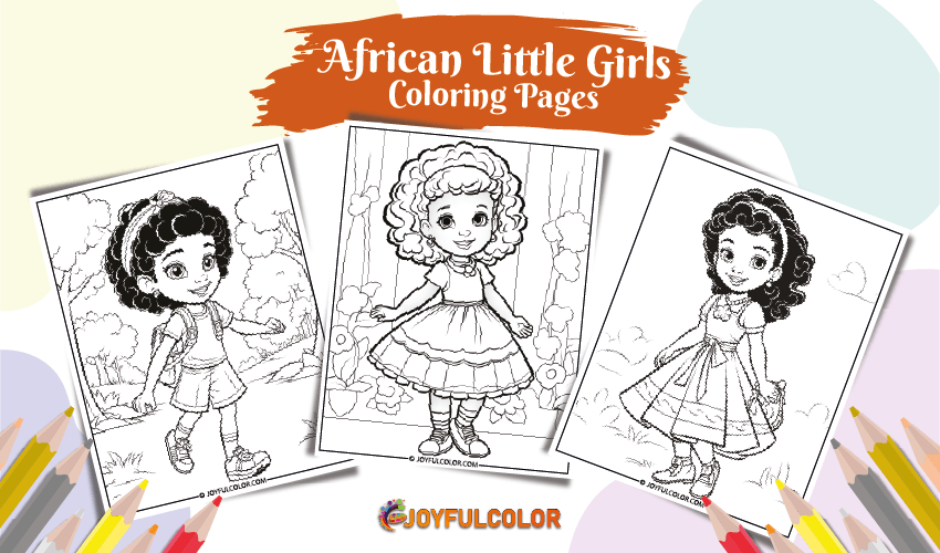 African Little Girls Coloring Pages