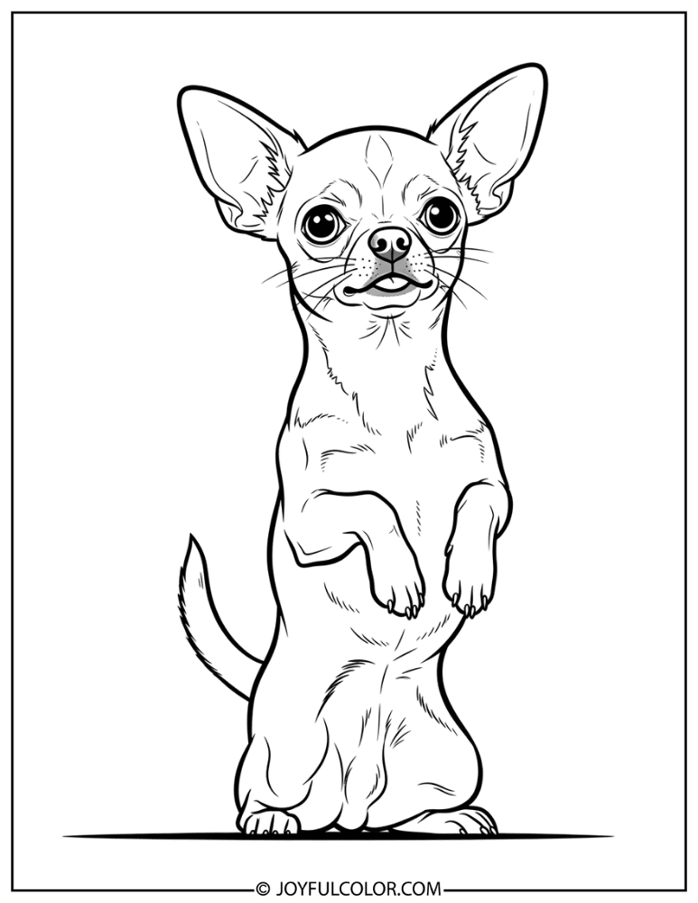 Alert Chihuahua Pose Coloring Page