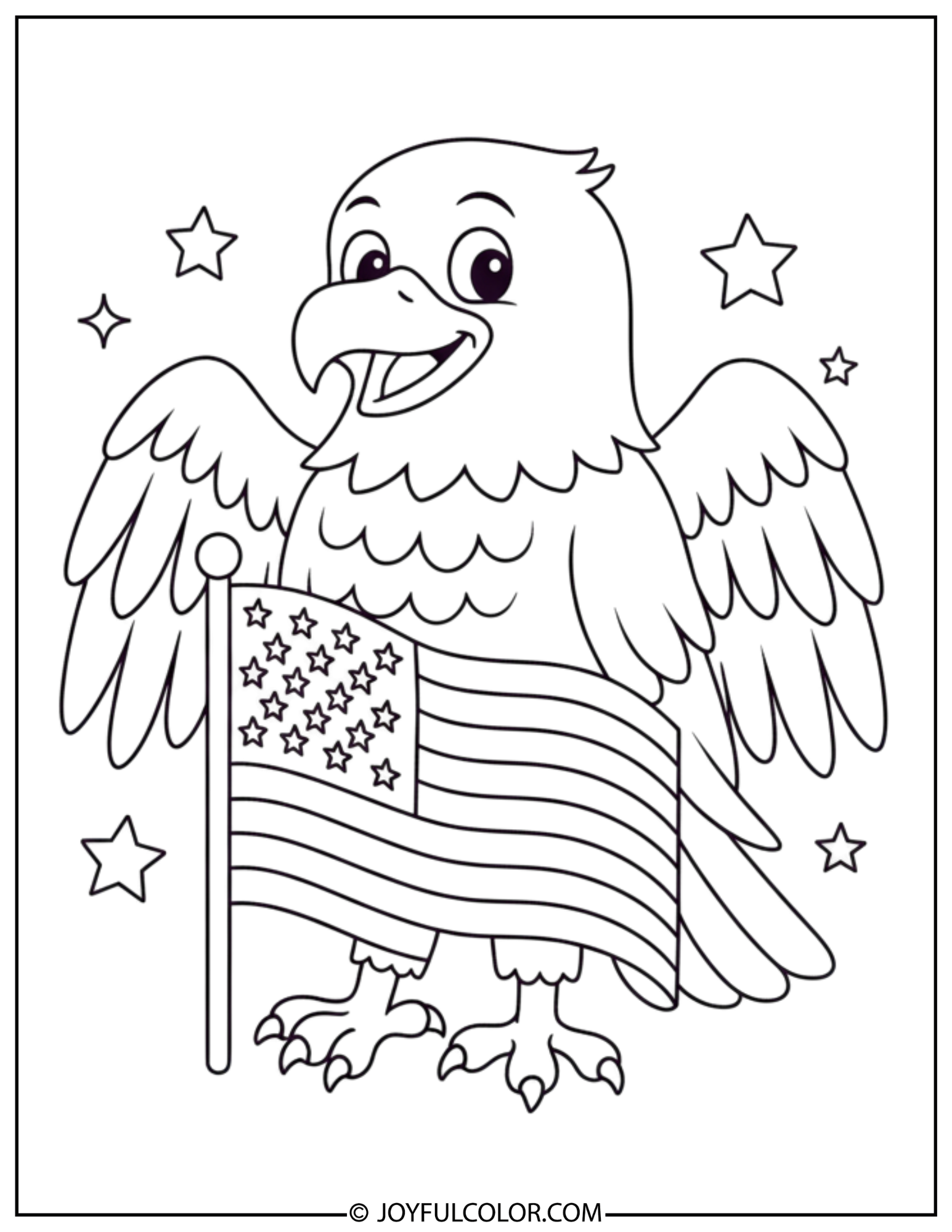 American Flag with Bald Eagle