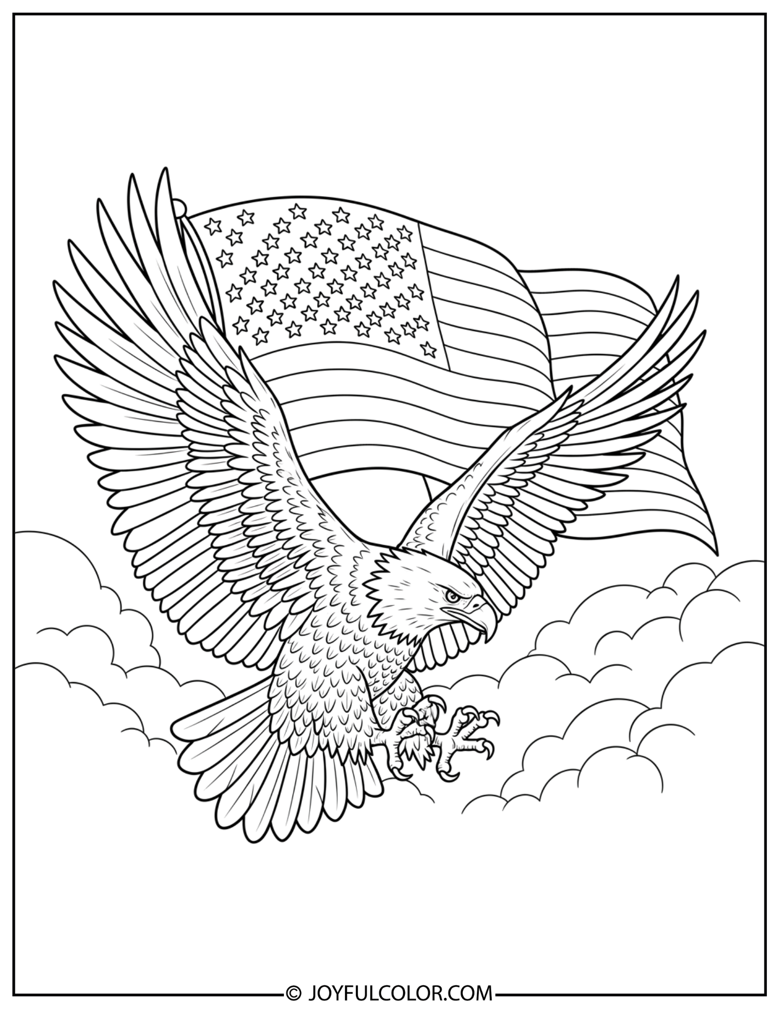 American Flag with Bald Eagle 2