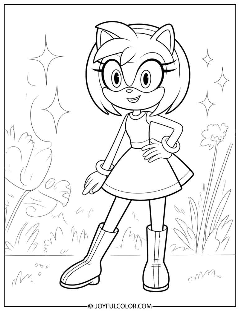 Amy Rose Fashion Coloring Page