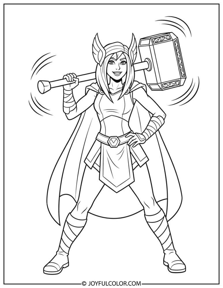 Amy Rose Hammer Coloring Page