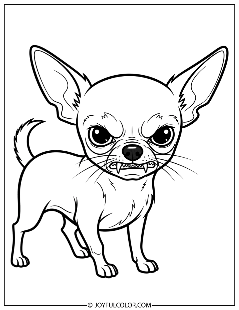 Angry Tiny Chihuahua Coloring Page