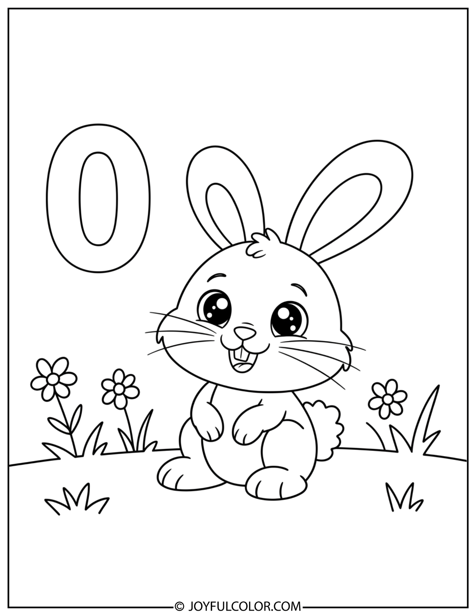 Animal Number Zero Coloring Page