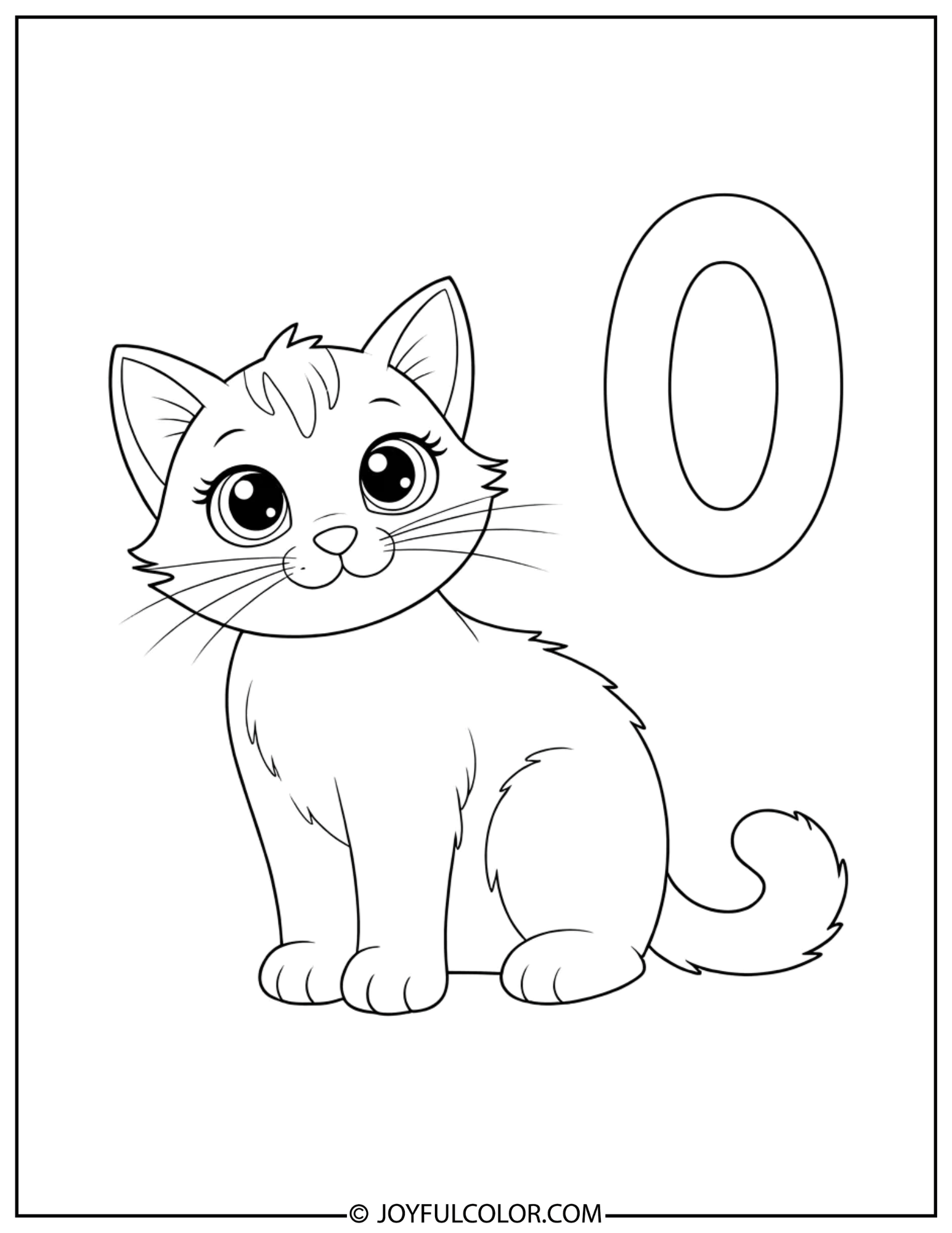 Animal Number Zero Coloring Page