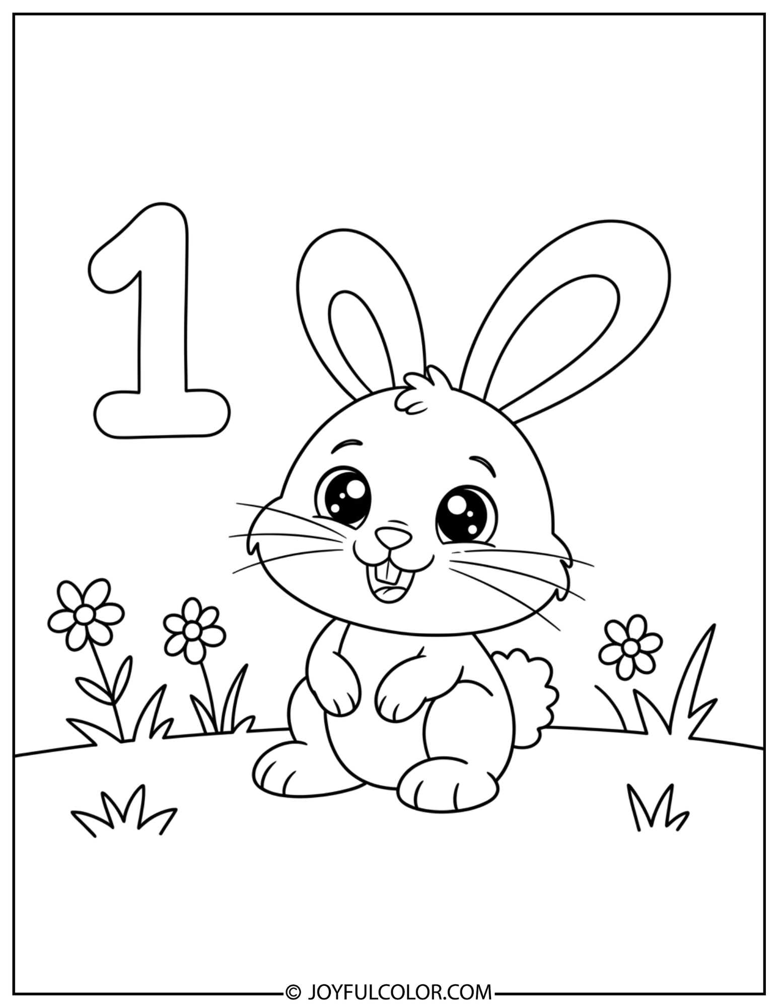 Animal Number 1 Coloring Page