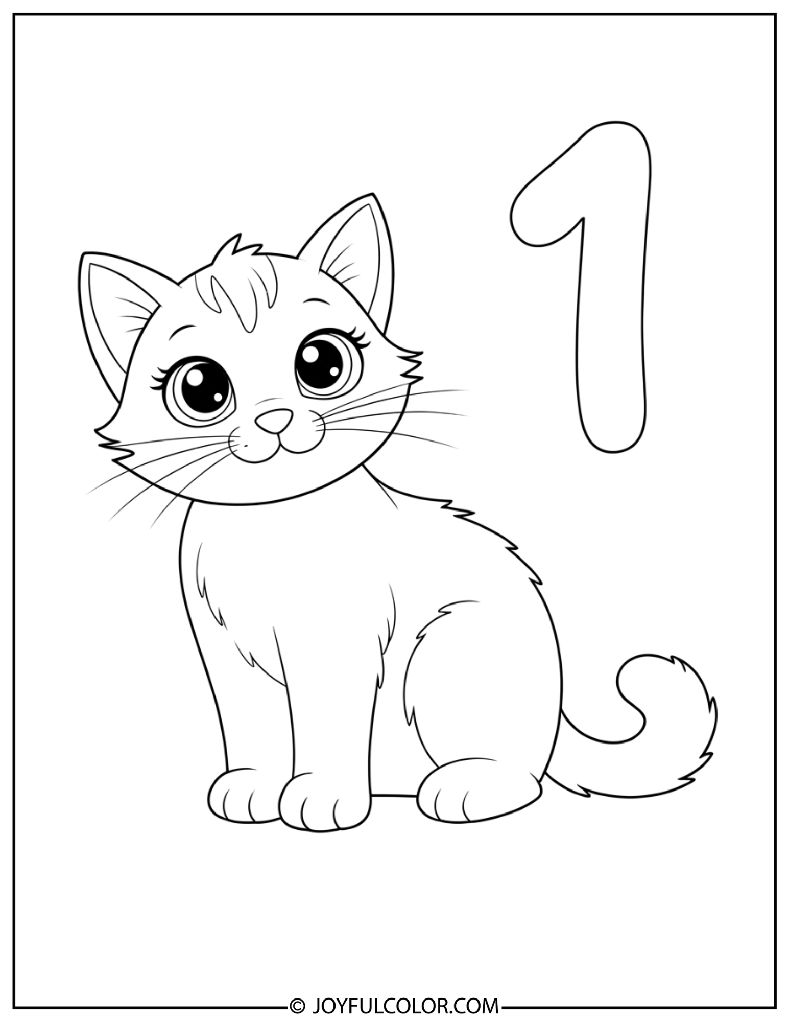 Animal Number 1 Coloring Page