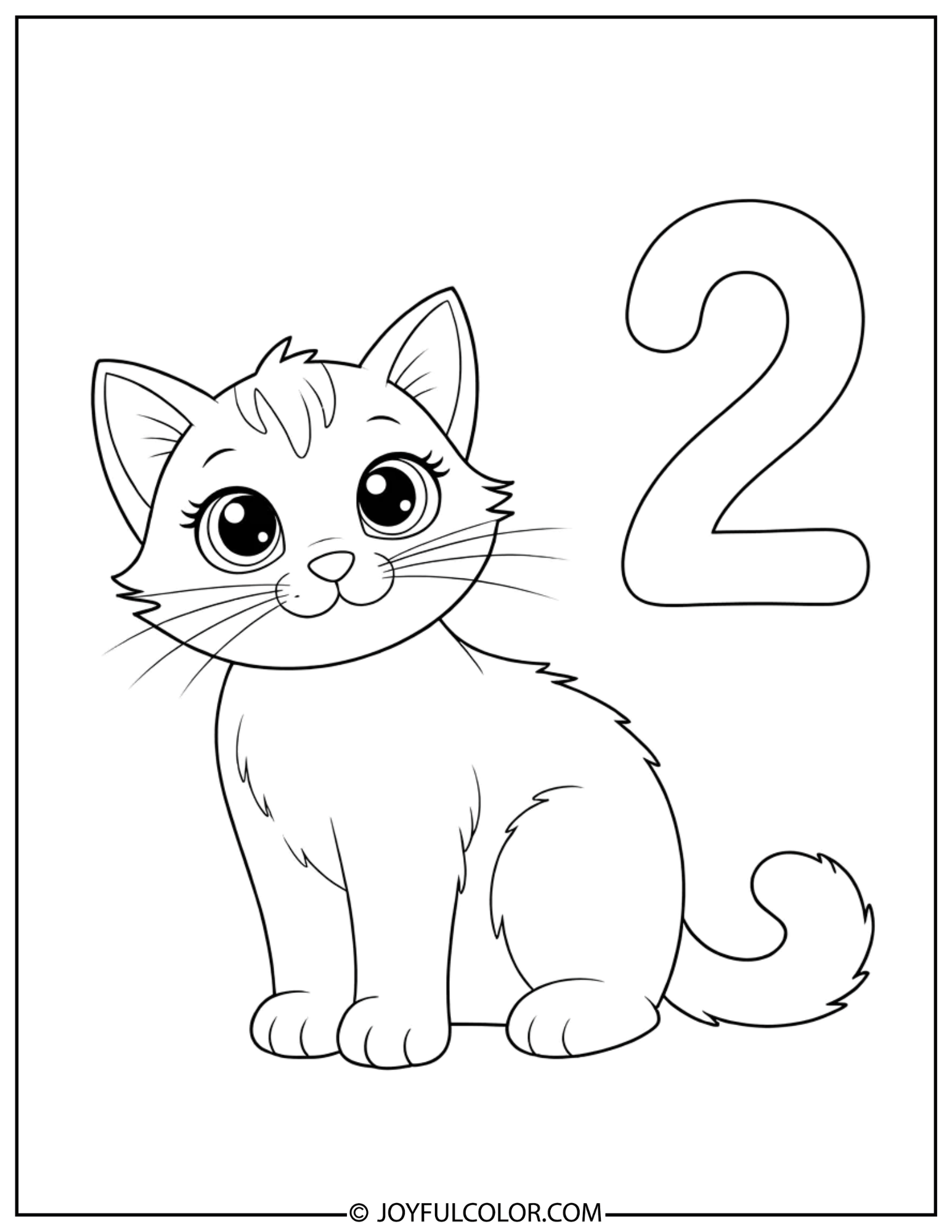 Animal Number 2 Coloring Page