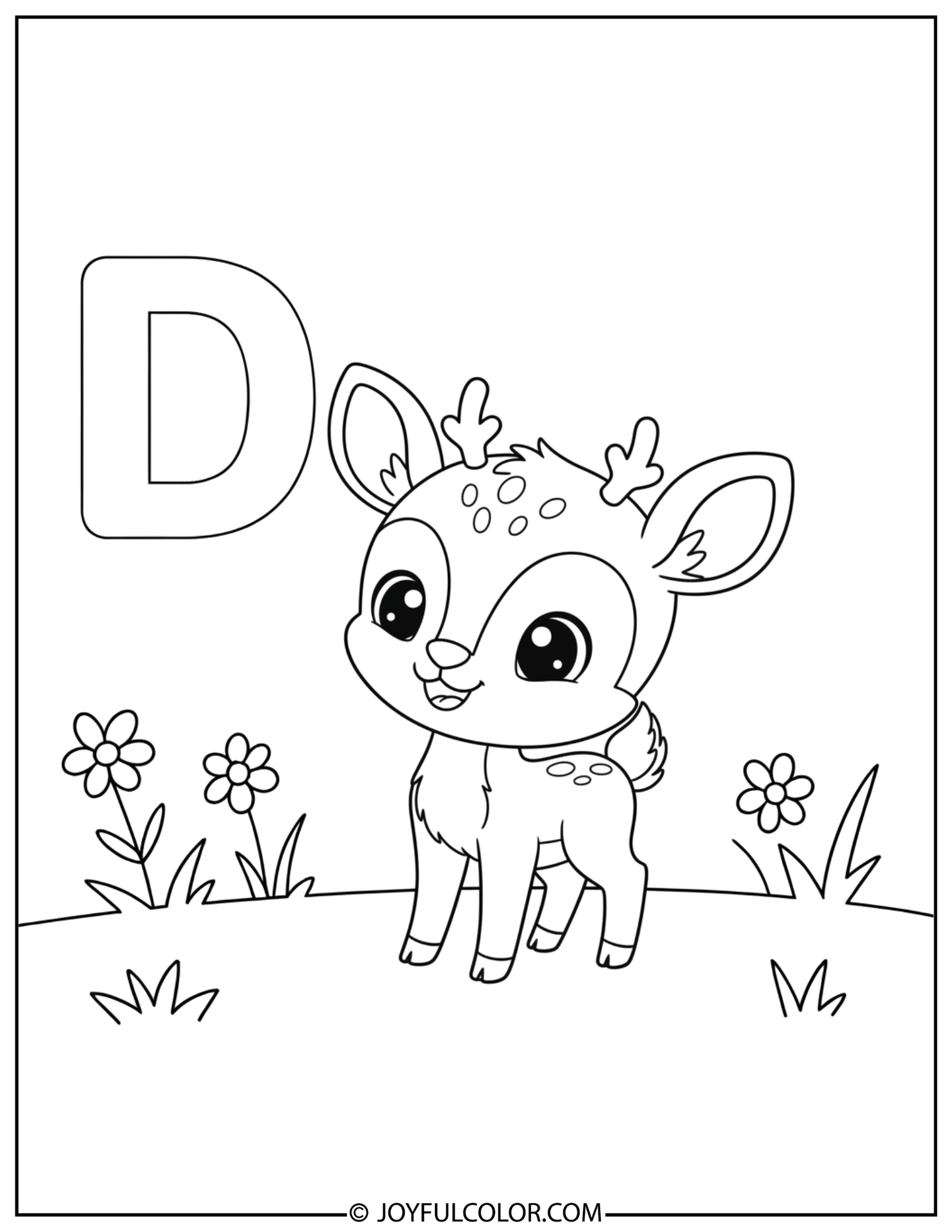 Animal Letter D Coloring Page