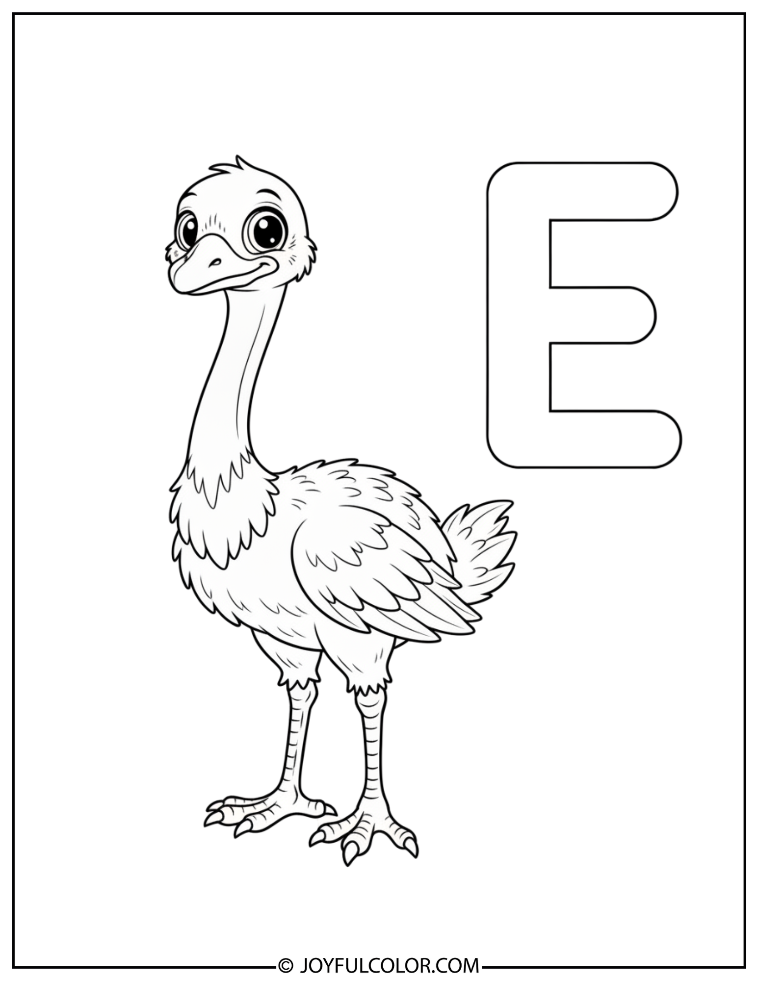 Eagle Letter E Coloring Page