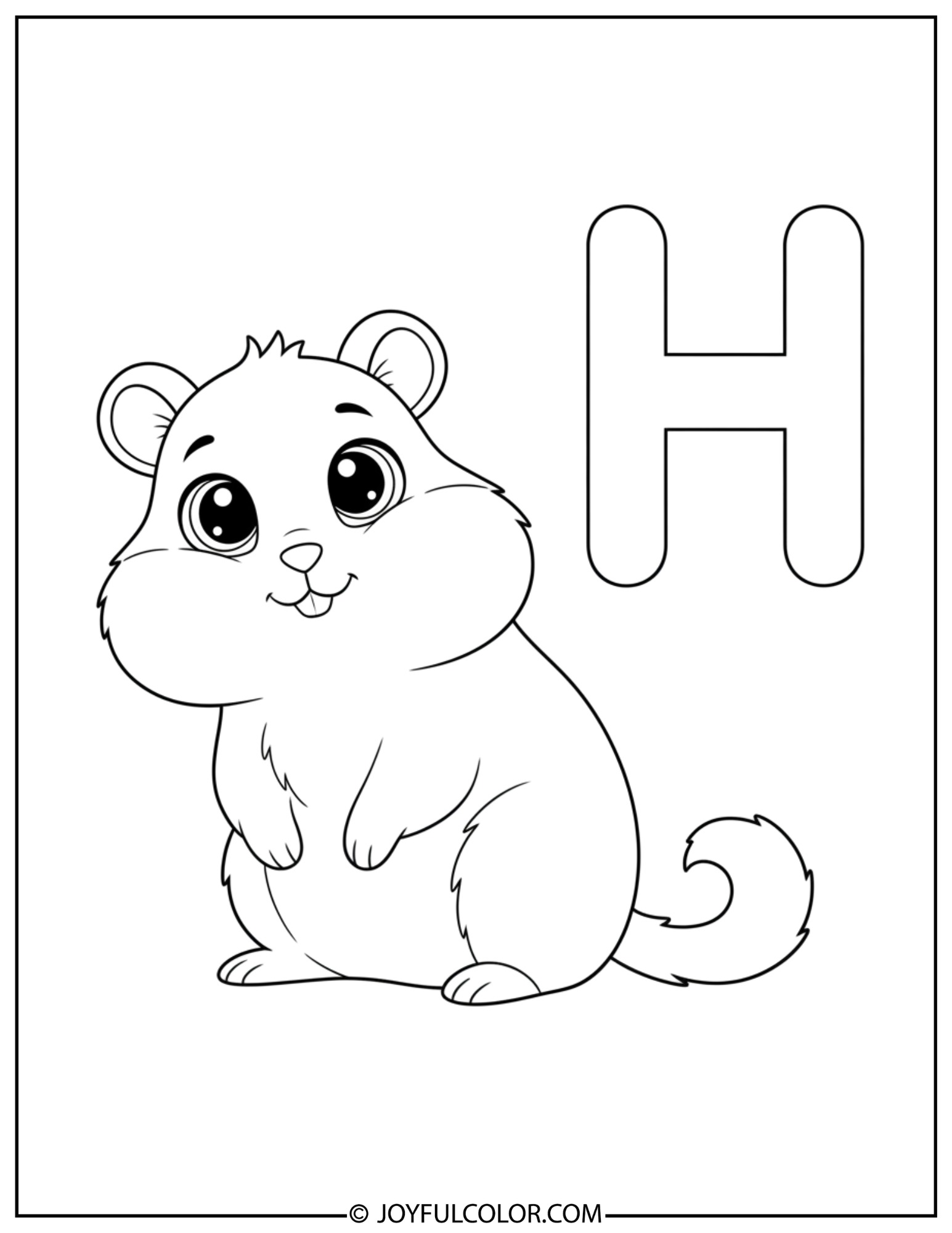 Animal Letter H Coloring Page 2