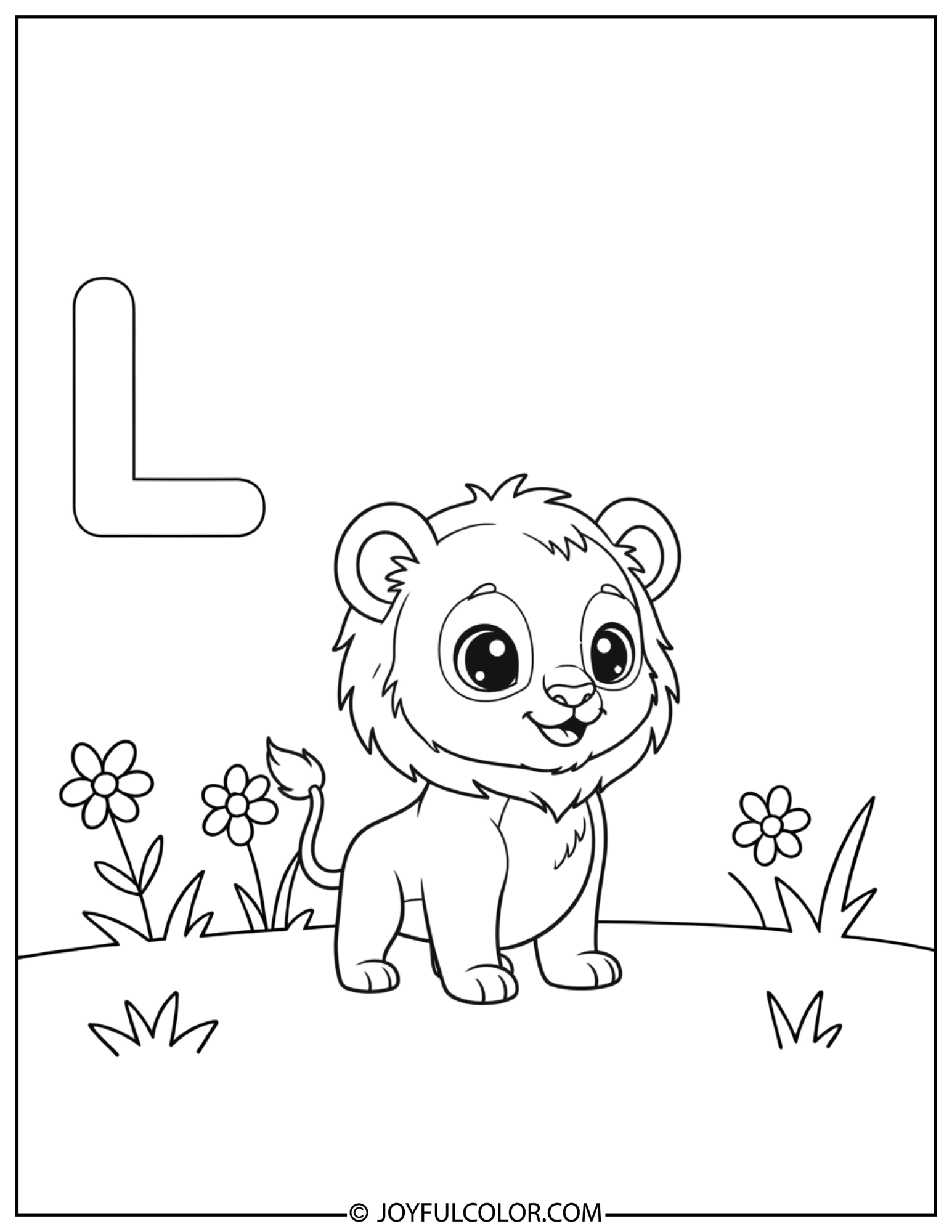 Animal Letter L Coloring Page