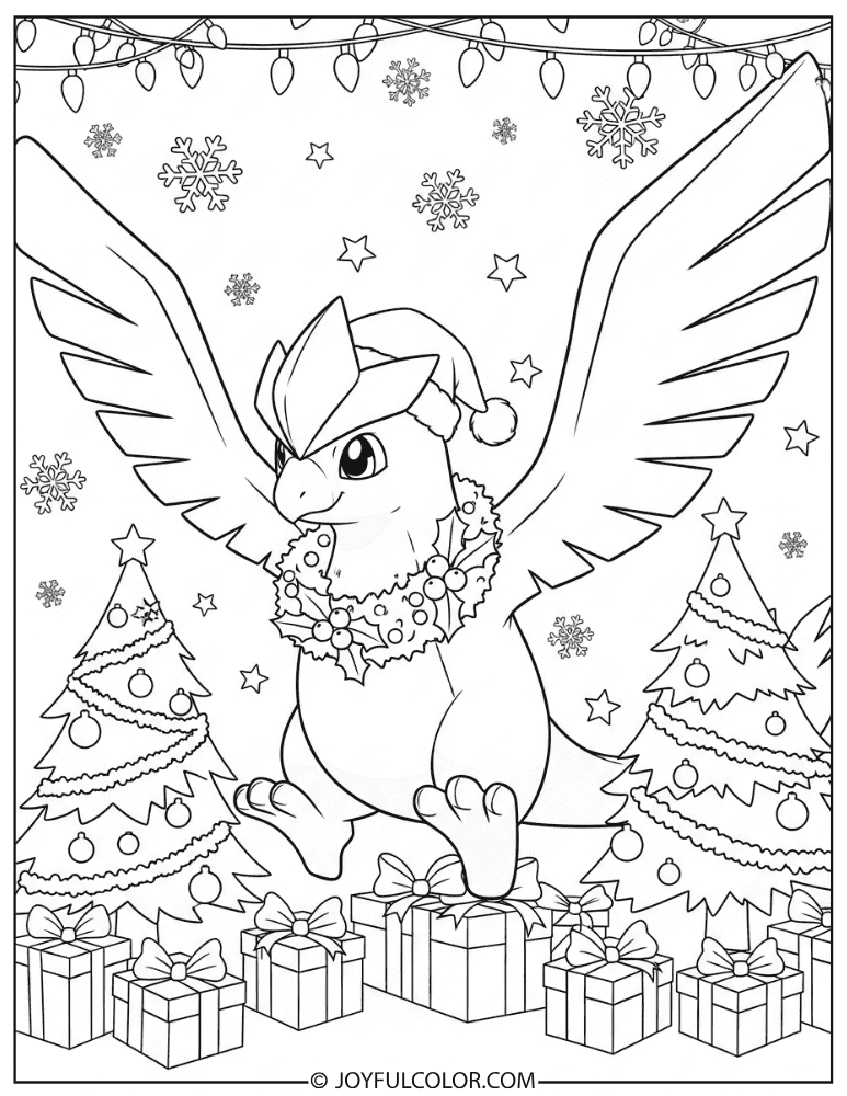 Articuno Christmas Coloring Page
