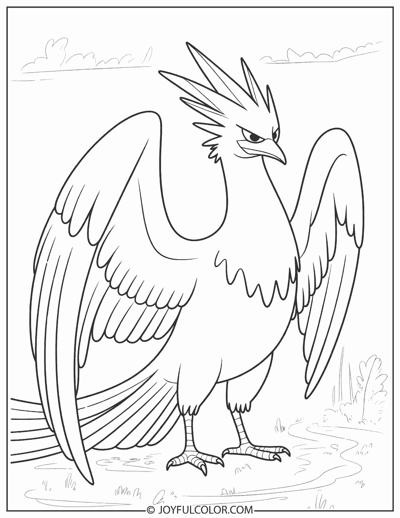 Articuno Coloring Page 1
