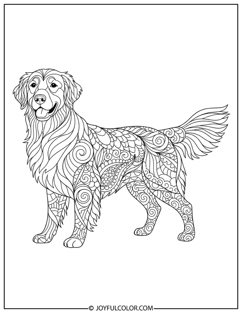 Artistic Dog Design Coloring Page