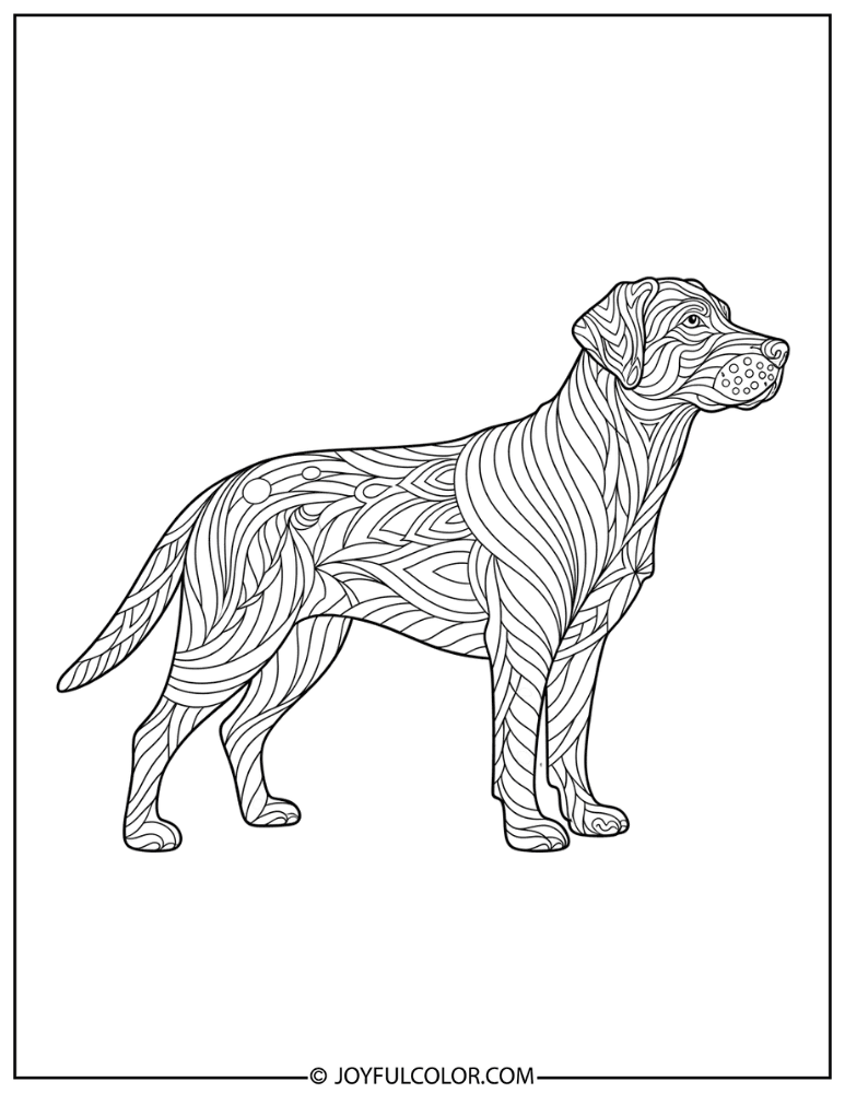 Artistic Lab Dog Pattern Coloring Page