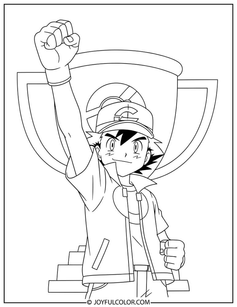 Ash Champion Coloring Page