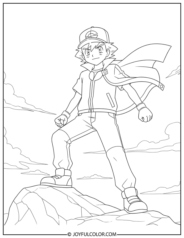 Ash Epic Coloring Page