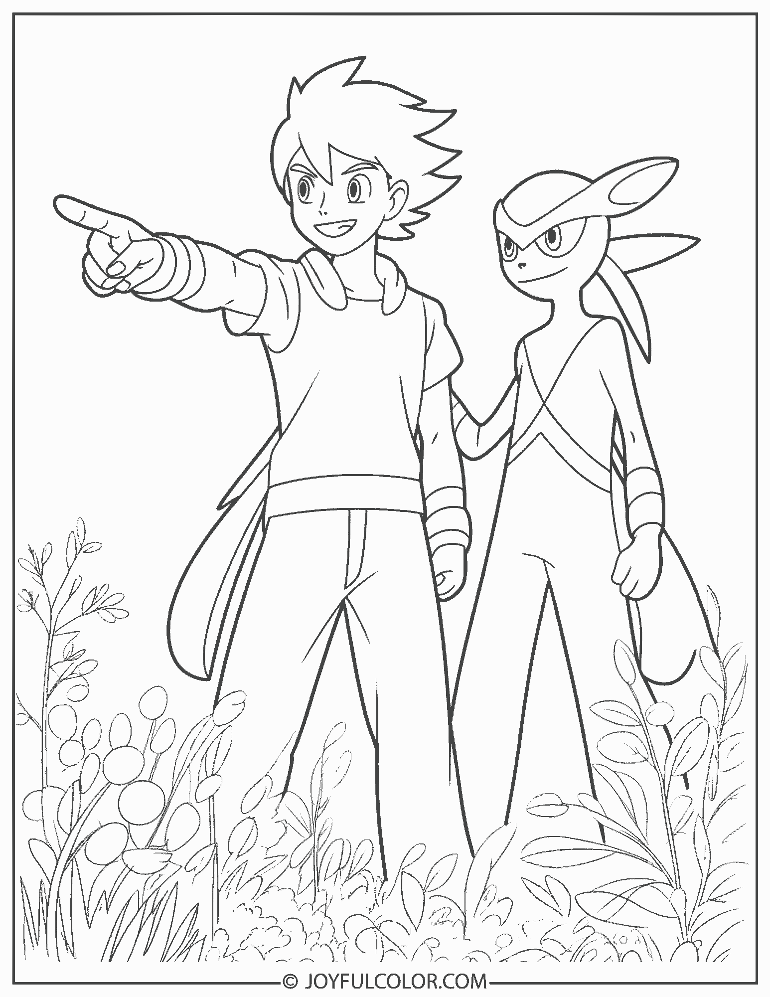 Ash Greninja Team Coloring Page