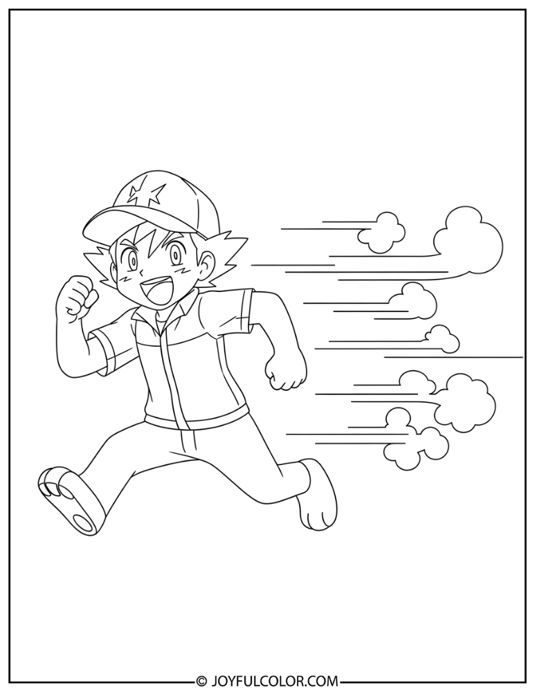 Ash Ketchum Coloring Page 2