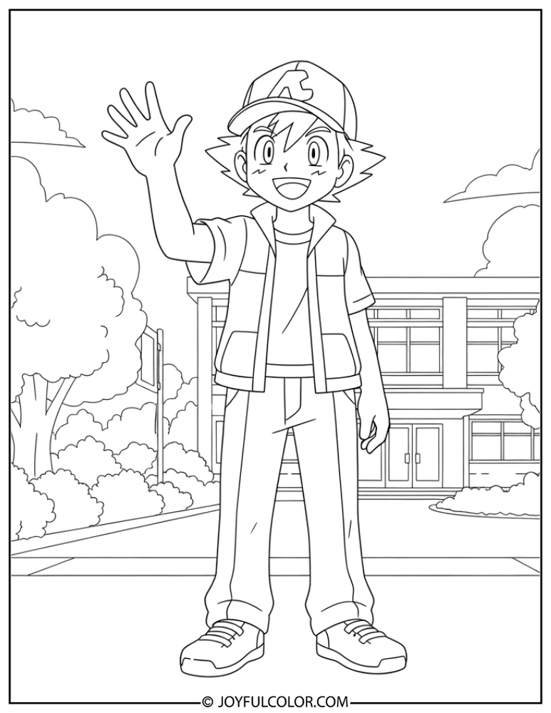Ash Ketchum Coloring Page 3