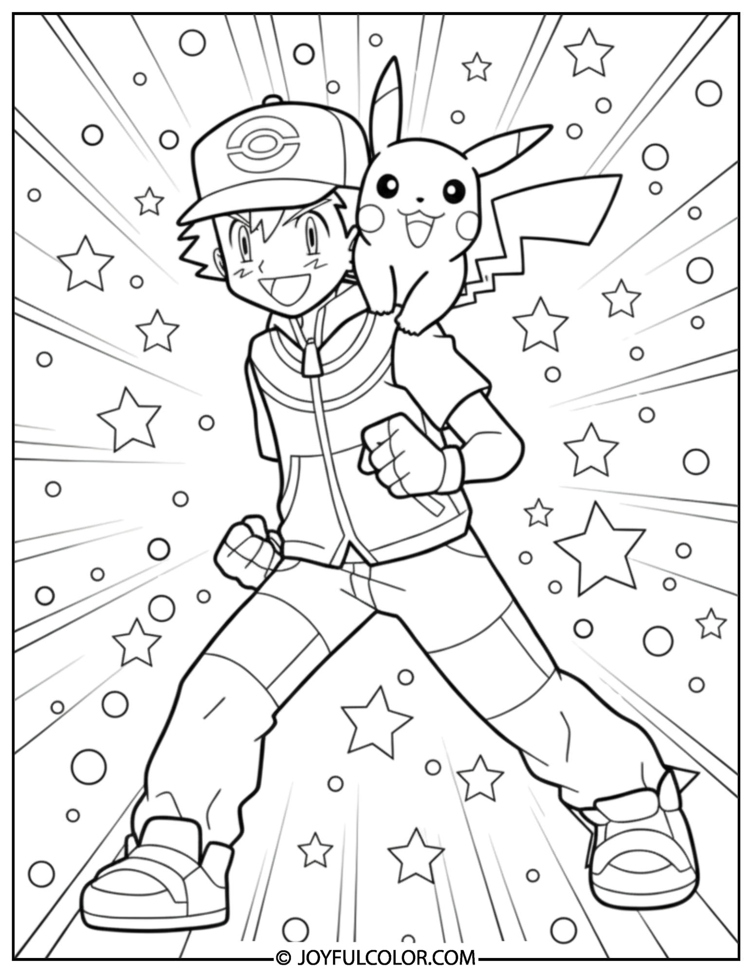 Ash Ketchum Coloring Page