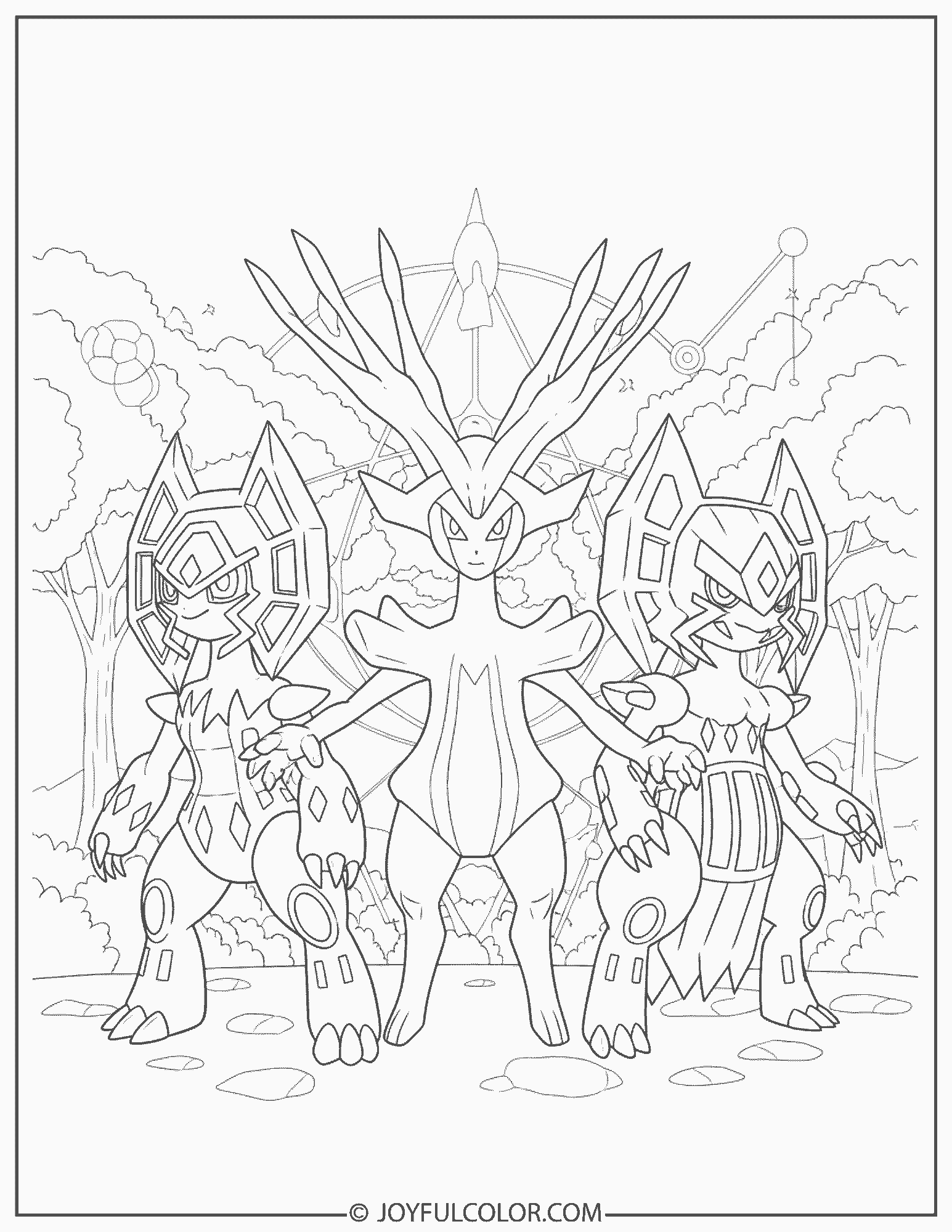 Aura Trio Coloring Page