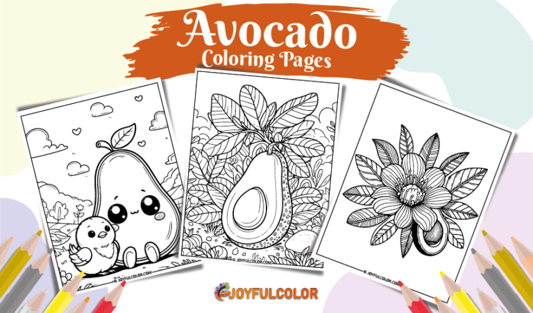 20 Printable Avocado Coloring Pages – FREE Download