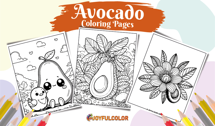 Avocado Coloring Pages