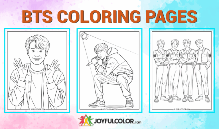 20 FREE Printable BTS Coloring Pages for Adults
