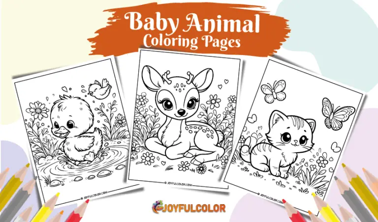 20 FREE & Easy To Print Baby Animal Coloring Pages
