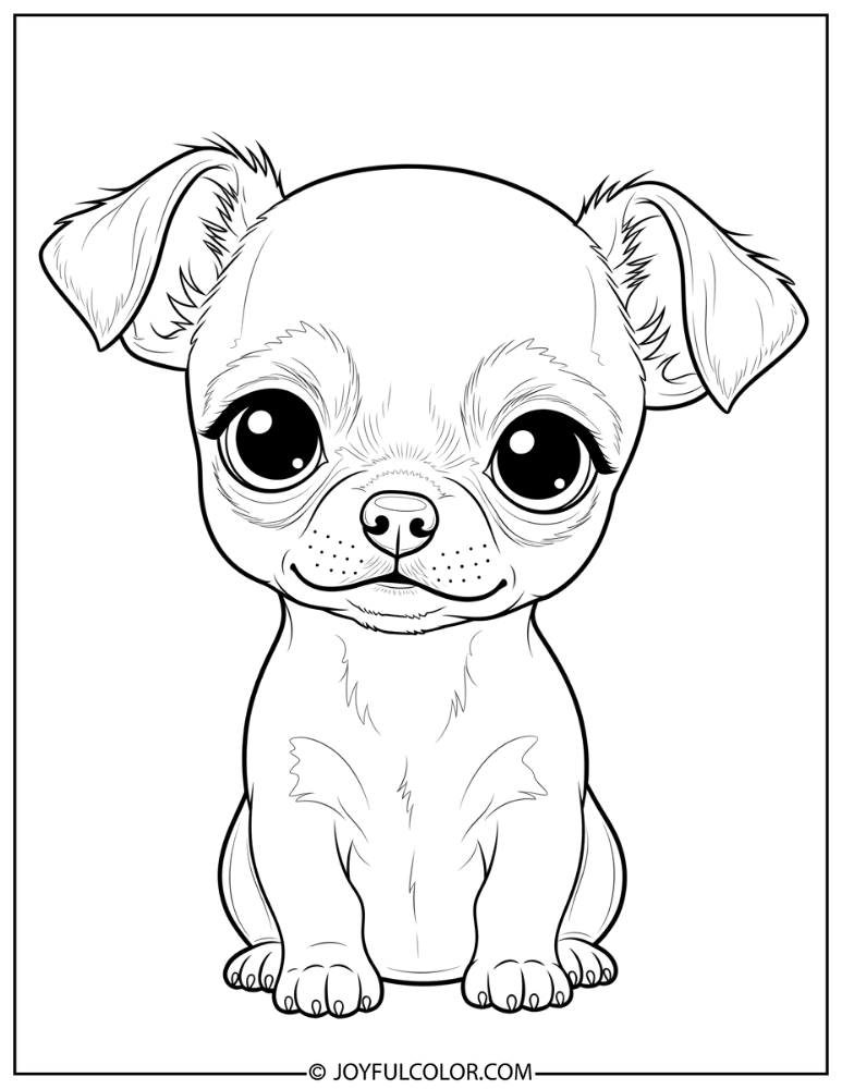 Baby Chihuahua Puppy Coloring Page