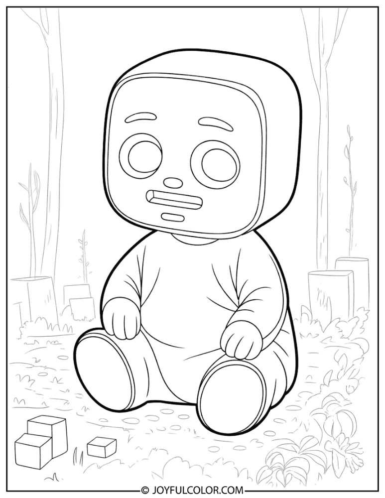 Baby Creeper Sitting Down Coloring Page