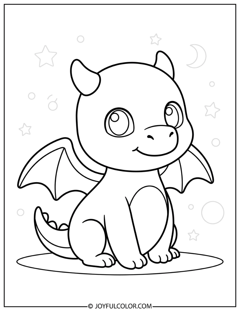 Baby Ender Dragon Coloring Page