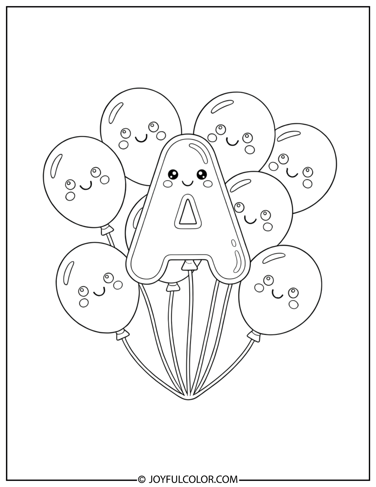 Balloons Letter A Coloring Page