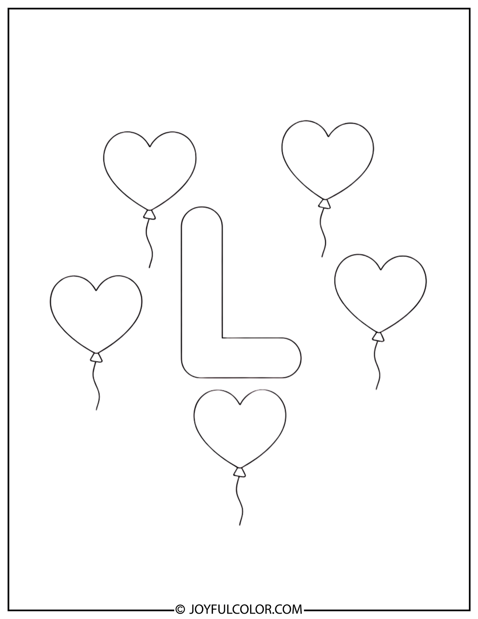 Balloons Letter L Coloring Page 2