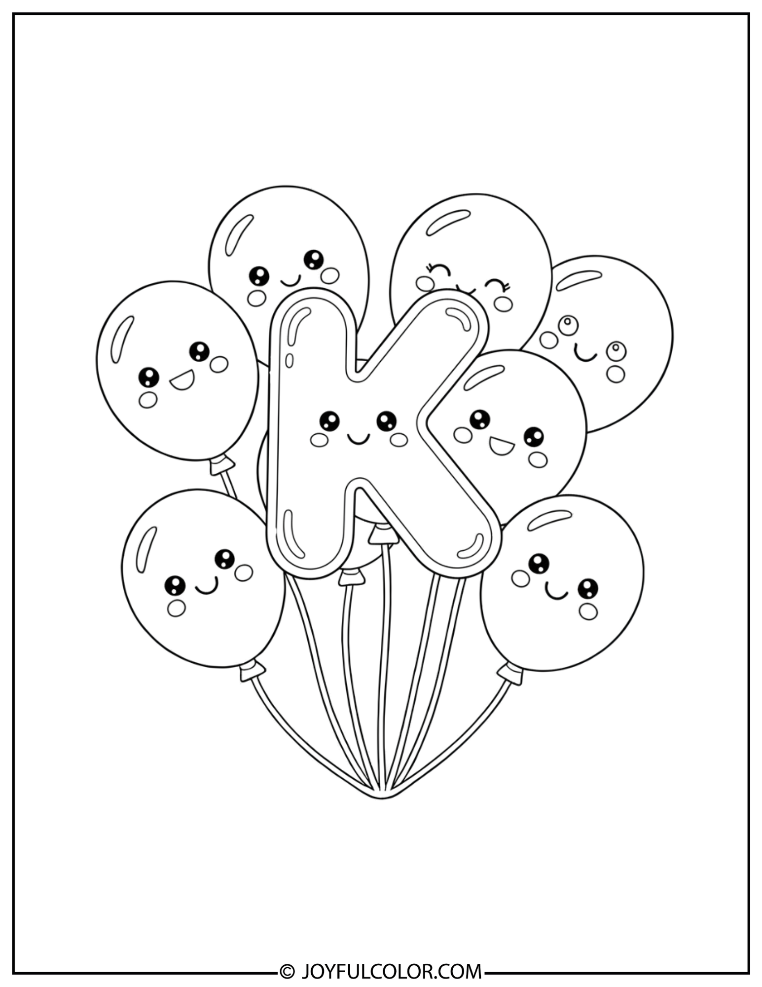 Balloons Letter k Coloring Page 2