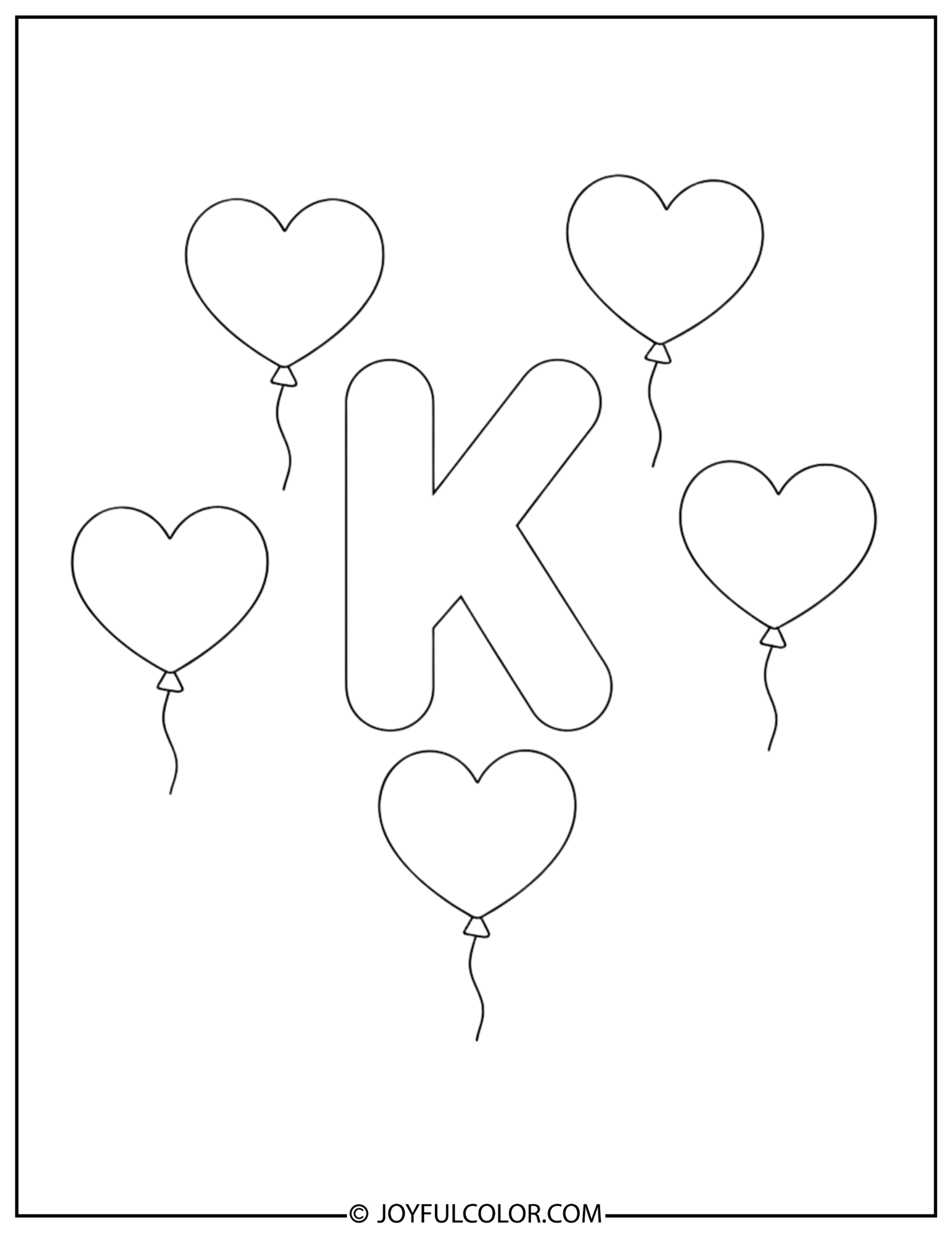 Balloons Letter k Coloring Page