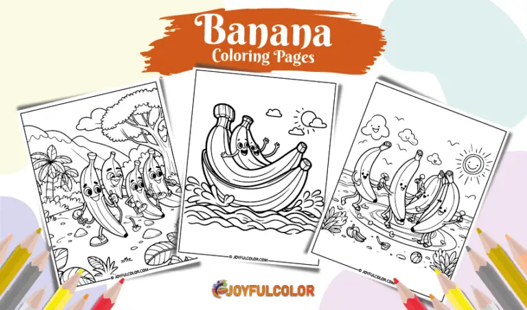 20 Cute Banana Coloring Pages Printable for FREE Download