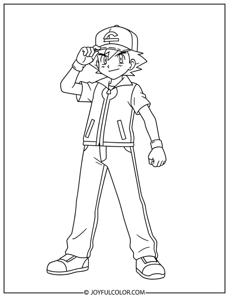 Basic Ash Coloring Page