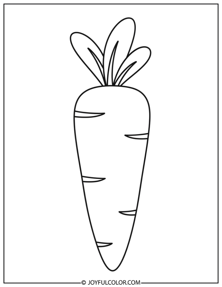 Basic Cartoon Carrot Coloring Page