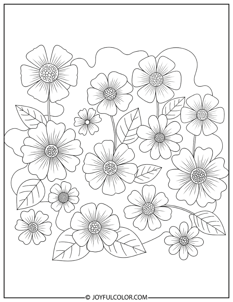 Basic Flower Shapes Coloring Page