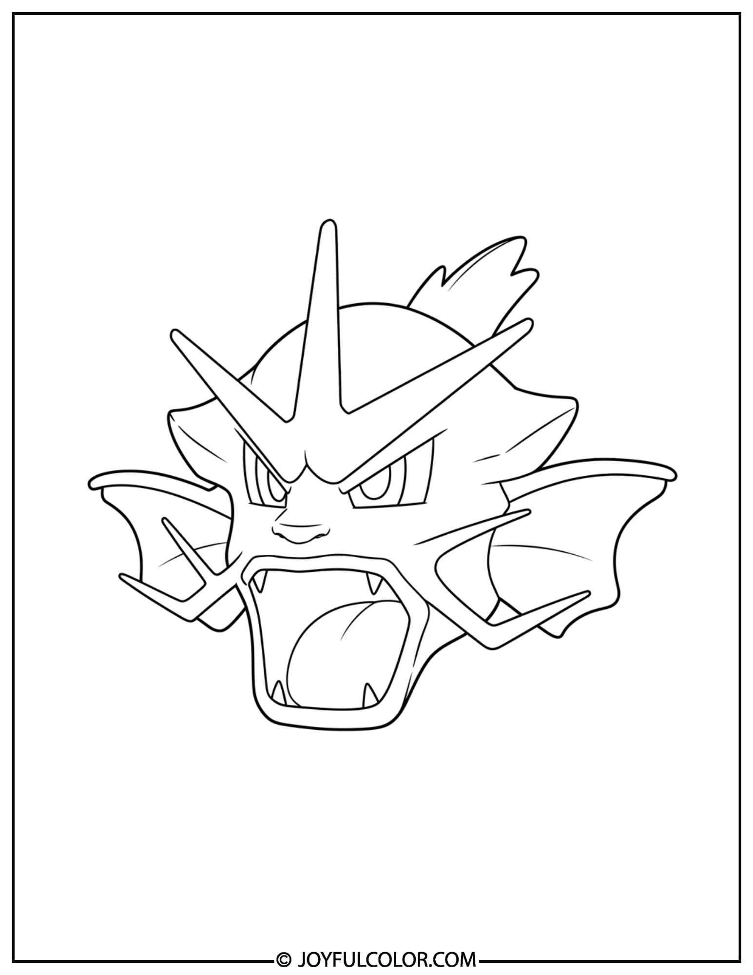 Basic Gyarados Head Coloring Page