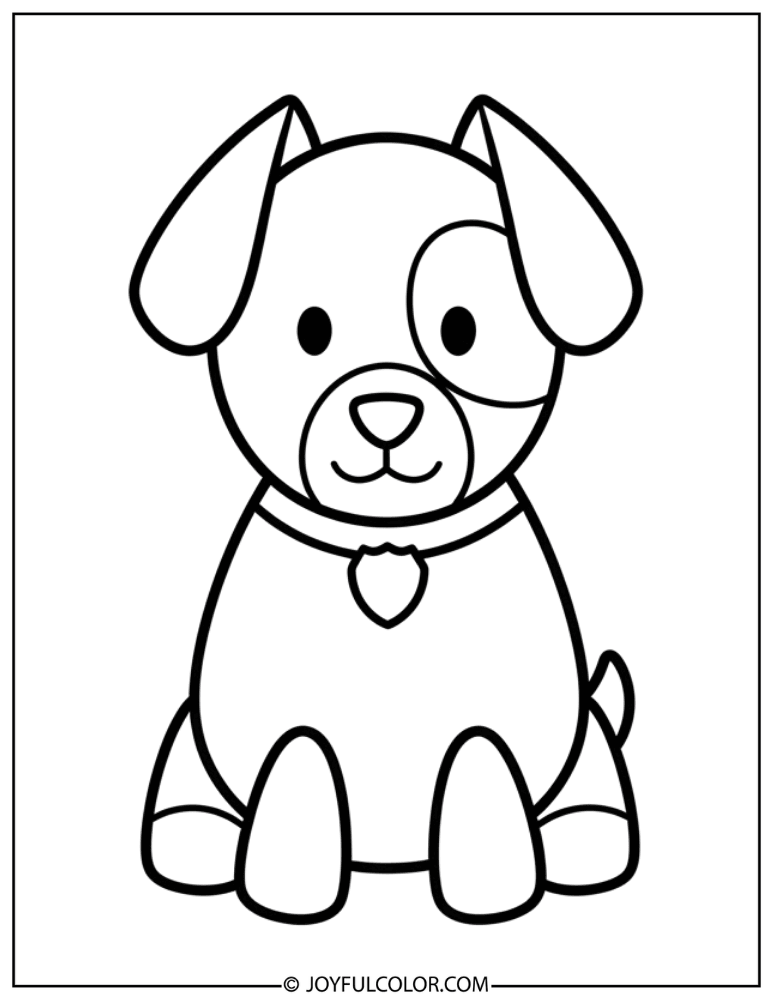 Basic K9 Dog Shape Coloring Page