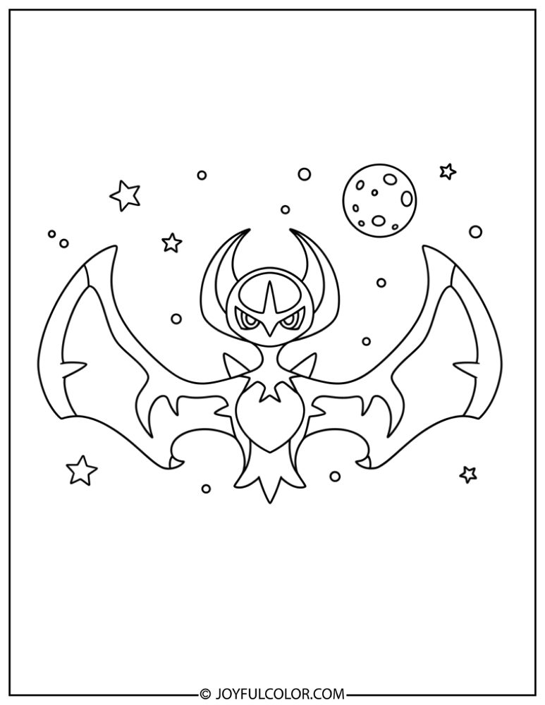 Basic Lunala Coloring Page