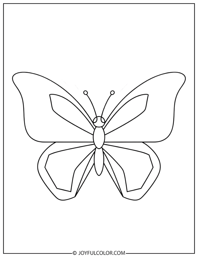 Basic Shape Butterfly Coloring Page